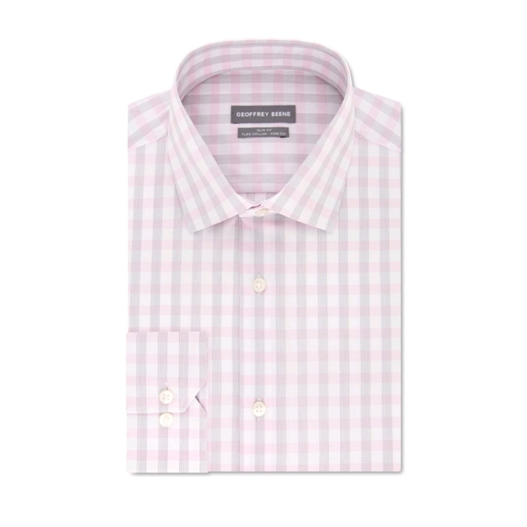 geoffrey beene slim fit dress shirts Geoffrey Beene Men's Regular-Fit Sateen Stretch Dress Shirt, White, 15